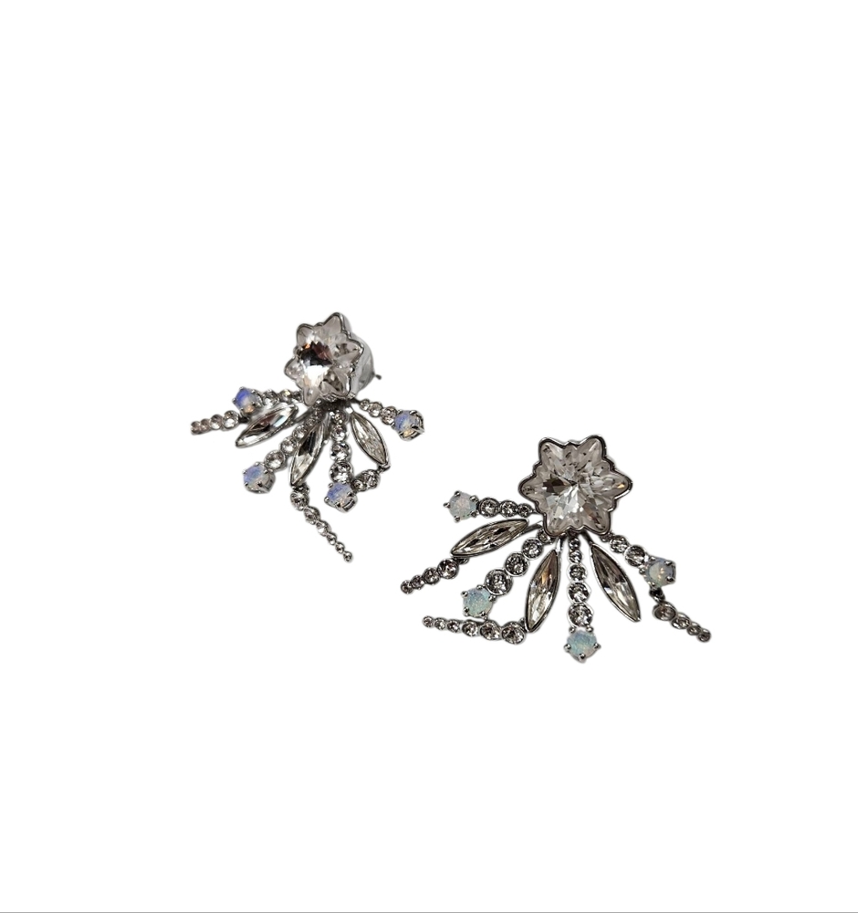 Swarovski Starburst Statement Crystal Earrings – 1.5"